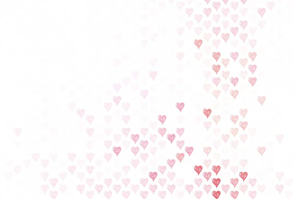 Светло Красный Вектор Искушает Задумчивыми Сердцами Иллюстрация Изображением Градиентных Сердец — стоковый вектор