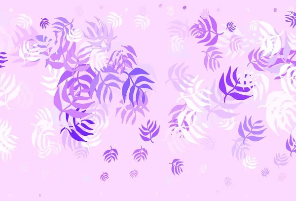 Luz Púrpura Vector Elegante Patrón Con Hojas Diseño Decorativo Borroso — Vector de stock