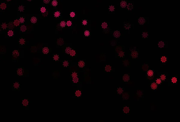 深色粉红矢量背景与圣诞雪花 用冰晶作现代几何抽象图解 你的广告 横幅的新年设计 — 图库矢量图片