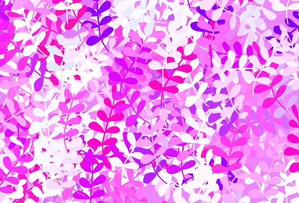Hellviolett Rosa Vektor Elegantes Muster Mit Blättern Gekritzelte Illustration Von — Stockvektor