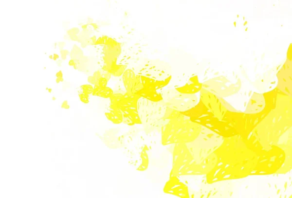 Světle Žlutý Vektorový Vzor Barevnými Srdci Zářící Ilustrace Srdcem Abstraktní — Stockový vektor