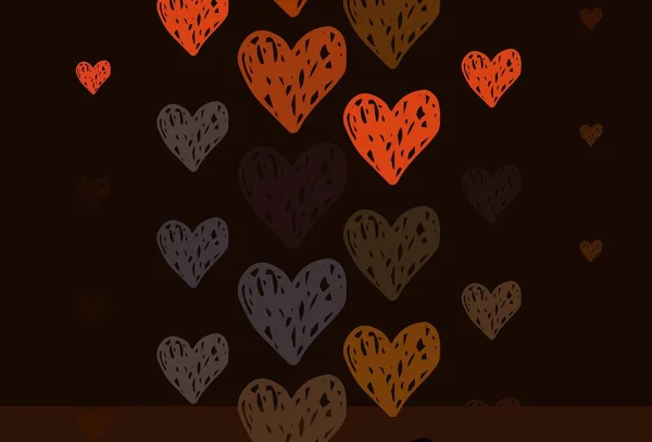 Світло Червоний Векторний Фон Сердечками Блискучі Ілюстрації Серцями Абстрактному Шаблоні — стоковий вектор