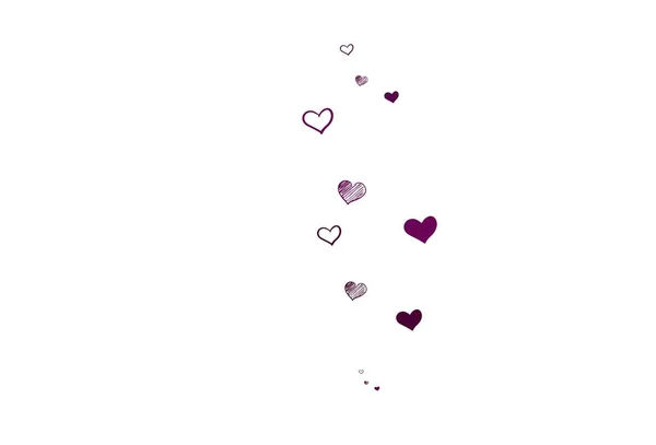 Světlé Růžové Vektorové Pozadí Zářícími Srdci Ilustrace Tvary Skloněných Srdcí — Stockový vektor
