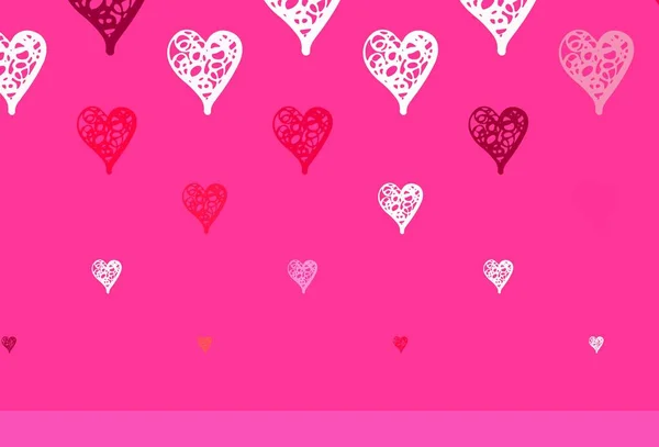 Світло Фіолетовий Векторний Шаблон Каракулевими Серцями Ілюстрація Формами Градієнтних Сердець — стоковий вектор