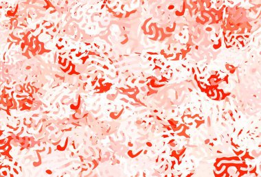 Soyut şekilli açık kırmızı vektör arkaplanı. Rastgele şekillerle soyut tarzda dekoratif tasarım. İşiniz için en iyi akıllı tasarım.