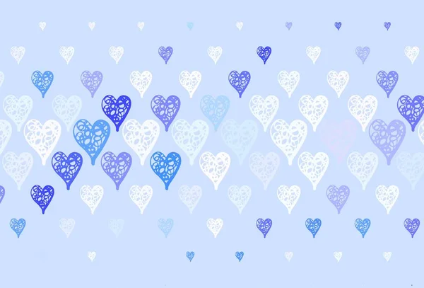 Light Purple Vector Background Shining Hearts Decorative Design Hearts Simple — Stock Vector