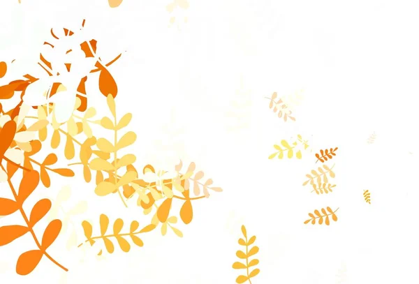 Hellgelber Vektor Abstrakter Hintergrund Mit Blättern Verschwommenes Dekoratives Design Indischen — Stockvektor