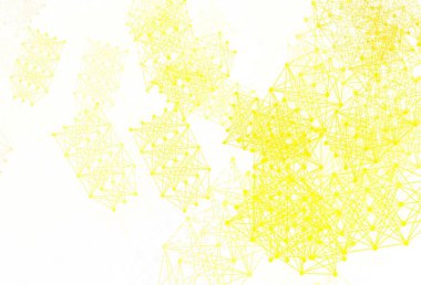 Yapay zeka yapısına sahip açık sarı vektör şablonu. Renkli yapay zeka yapısı, eğimli çizgiler ve noktalar. Bilim için desen, geleceksel tasarımlar..