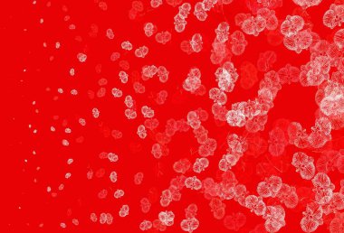 Açık kırmızı vektör arkaplanı çiçeklerle karalıyor. Çiçekli modern soyut illüstrasyon. Web siteniz için Doodle tasarımı.