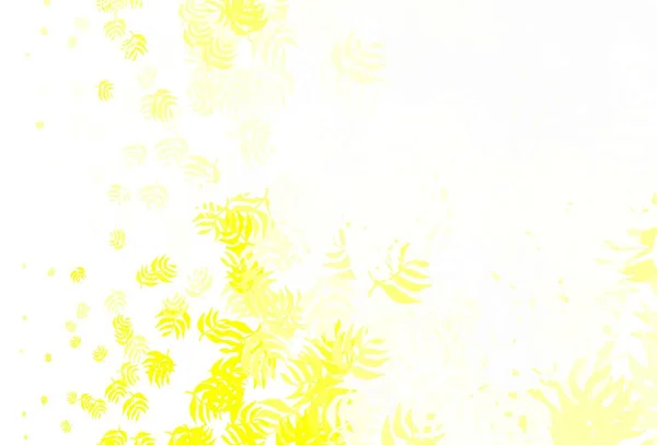 Luz Amarillo Vector Elegante Fondo Con Hojas Ilustración Abstracta Colorida — Vector de stock