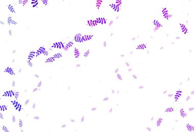 Hafif Mor vektör karalama arkaplanı yapraklarla. Karalama tarzında yaprakları olan belirsiz bir çizim. İşiniz için yepyeni bir tasarım..