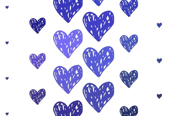 Modelo Vetor Roxo Claro Com Corações Doodle Design Decorativo Com —  Vetores de Stock