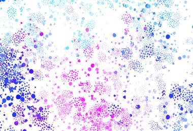 Açık pembe, rastgele şekilli mavi vektör deseni. Modern tarzda değişen renkli kaotik formlar. Bir cep telefonu için arka plan.