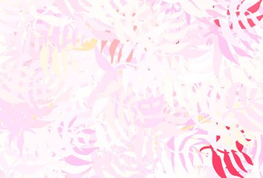 Açık Pembe, yapraklı sarı vektör soyut tasarımı. Yaprakları karalama tarzında renkli ve soyut çizimler. İşiniz için yepyeni bir tasarım..