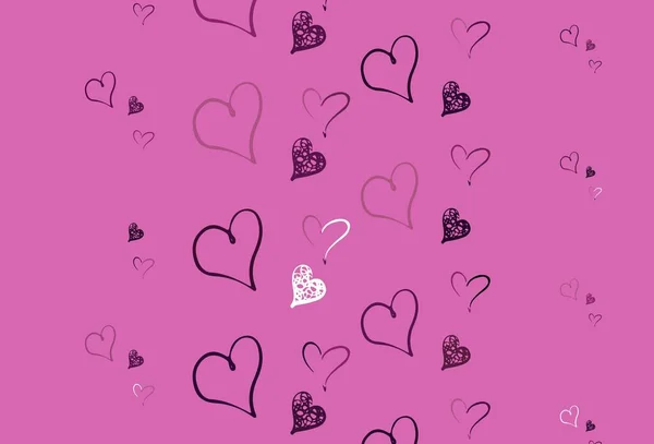 甘い心を持つライトピンクのベクトルの背景 背景にグラデーションのハートの形をしたイラスト バレンタインデーを祝うためのデザイン — ストックベクタ
