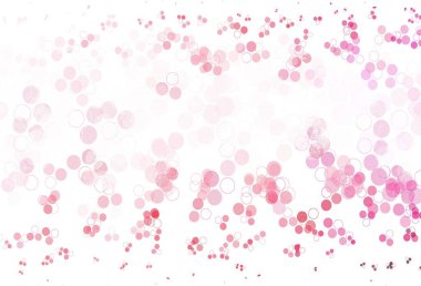 Açık Pembe, baloncuklu kırmızı vektör arka planı. Renkli su damlaları olan modern soyut çizimler. Güzel web siteleri için desen.