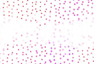 Açık pembe, daire şekilli kırmızı vektör düzeni. Bulanık yağmur damlaları olan soyut bir çizim. Güzel web siteleri için desen.