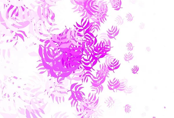 Light Purple Vector Doodle Muster Mit Blättern Gekritzelte Illustration Von — Stockvektor