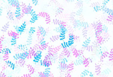 Açık Mor, yapraklı pembe vektör zarif arkaplan. Zarif doğal desenli ve eğimli yapraklar. Tasarımınız için yeni şablon.