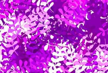 Açık Mor renkli, yaprakları olan zarif bir arka plan. Bulanık şekilli ve yapraklı yepyeni bir resim. Markan için şık bir model..