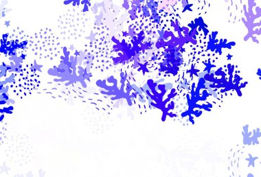 Açık pembe, kaotik şekilli mavi vektör şablonu. Renkli rastgele şekillerle modern soyut illüstrasyon. Bir cep telefonu için arka plan.