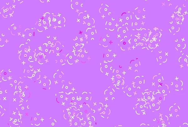 Lichtpaarse Roze Vectorachtergrond Met Rekenkundige Tekens Abstracte Illustratie Met Gekleurde — Stockvector