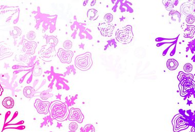 Açık Mor, kaotik şekilli pembe vektör şablonu. Soyut tarzda rengarenk gradyan şekilleri olan bir resim. Web siteniz için basit tasarım.