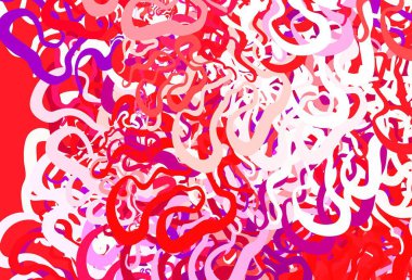 Açık pembe, kıvrımlı çizgileri olan sarı vektör dokusu. Kavisli çizgilerden oluşan parlak bir illüstrasyon. İş tasarımınız için soyut biçim.