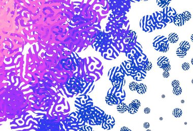 Açık pembe, soyut şekilli mavi vektör arkaplan. Rastgele şekillerle soyut tarzda dekoratif tasarım. Web siteniz için basit tasarım.