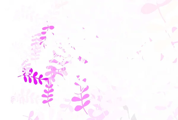 Ανοιχτό Μωβ Ροζ Διάνυσμα Doodle Φόντο Φύλλα Δημιουργική Απεικόνιση Θολή — Διανυσματικό Αρχείο