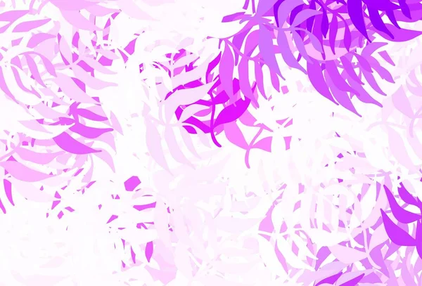 Светло Фиолетовый Векторный Естественный Фон Листьями Нечеткие Каракули Листьями Размытом — стоковый вектор