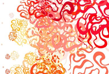 Açık kırmızı, kaotik şekilli sarı vektör şablonu. Soyut gradyan şekilli basit renkli çizimler. Web siteniz için basit tasarım.