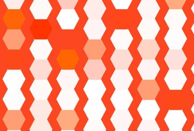 Altıgen şeklinde açık kırmızı vektör şablonu. Renkli altıgenli bir resim seti. Reklamınız için bir kalıp, kitapçıklar.