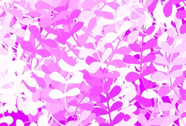 Light Purple Vector Elegantes Muster Mit Blättern Blätter Auf Verschwommenem — Stockvektor