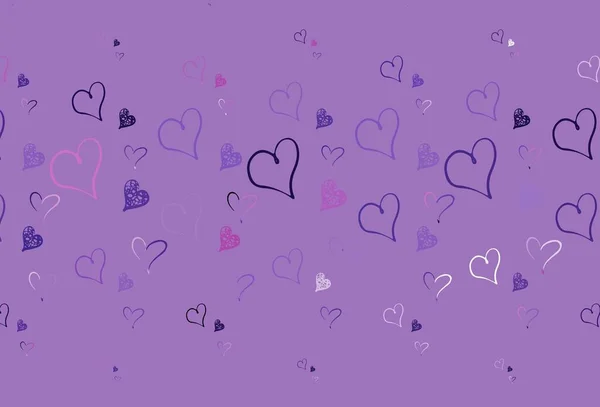 Светло Фиолетовый Розовый Фон Сердцами Мбаппе Стиле Феерии Шаблон Поздравительных — стоковый вектор