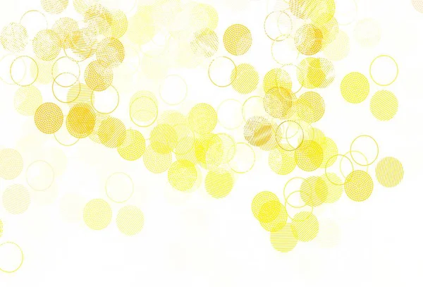 ライトグリーン 円の形をした黄色のベクトルレイアウト 雨のぼやけた滴と光る抽象的なイラスト 壁紙のテクスチャのパターン — ストックベクタ