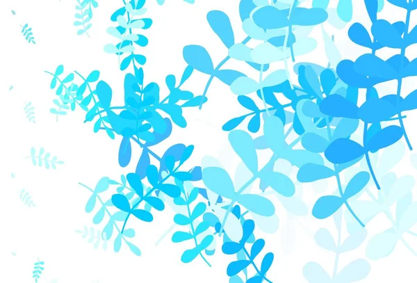 Diseño Garabato Vectorial Azul Claro Con Hojas Ilustración Abstracta Brillante — Vector de stock