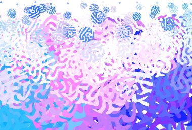 Açık mavi, kaotik şekilli kırmızı vektör şablonu. Modern tarzda değişen renkli kaotik formlar. Duvar kağıtları için zarif tasarım.