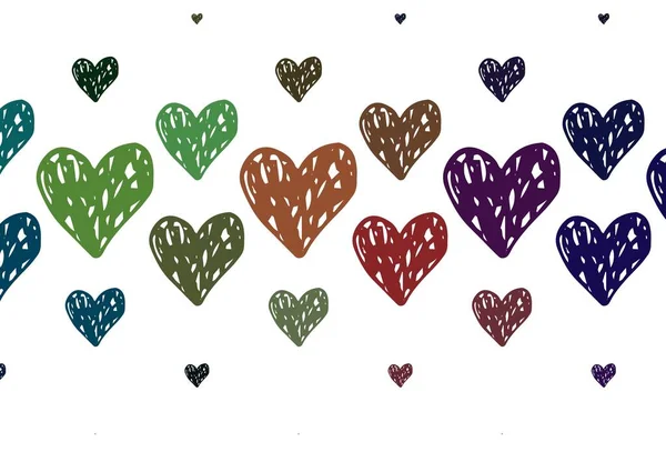 Ανοιχτό Πράσινο Κόκκινο Διανυσματικό Φόντο Λαμπερές Καρδιές Έξυπνη Απεικόνιση Βαθμονομημένες — Διανυσματικό Αρχείο