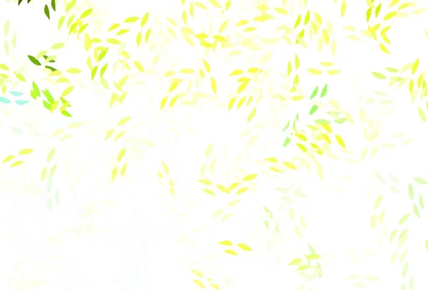 Verde Claro Fondo Abstracto Vector Amarillo Con Hojas Ilustración Colorida — Vector de stock