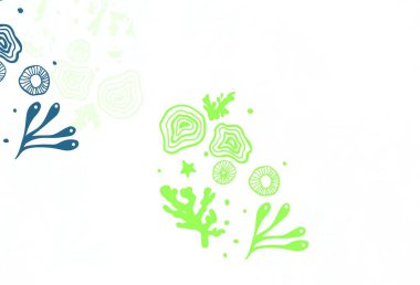 Açık yeşil, soyut şekilli sarı vektör dokusu. Renkli rastgele şekillerle modern soyut illüstrasyon. Web siteniz için basit tasarım.