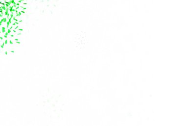 Açık yeşil vektör yapraklı doğal sanat eseri. Yaprakları karalama tarzında renkli ve soyut çizimler. İş tasarımınız için yepyeni bir tarz.