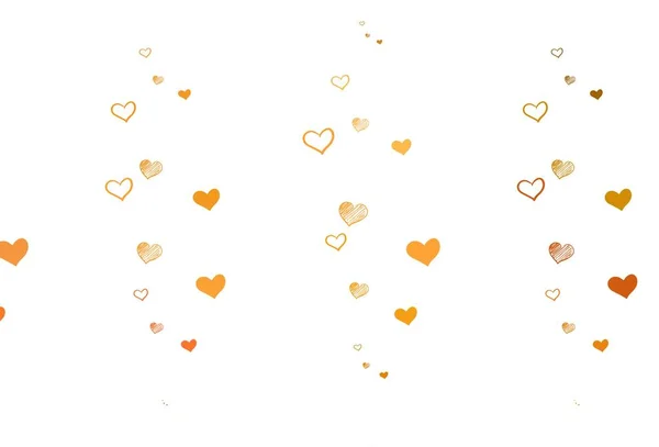 Světle Oranžový Vektorový Vzor Barevnými Srdci Inteligentní Ilustrace Srdcem Gradientu — Stockový vektor