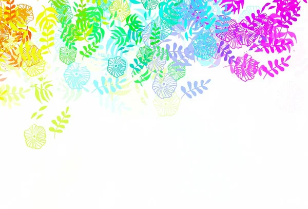 Легкая Многоцветная Векторная Текстура Листьями Цветами Красочная Абстрактная Иллюстрация Листьями — стоковый вектор