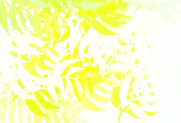 Světle Zelená Žlutá Vektorová Elegantní Tapeta Listy Dekorativní Ilustrace Čmáranicemi — Stockový vektor