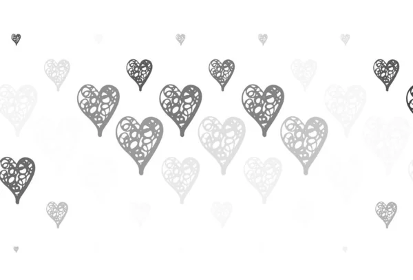 Light Gray Vector Template Doodle Hearts Smart Illustration Gradient Hearts — Stock Vector