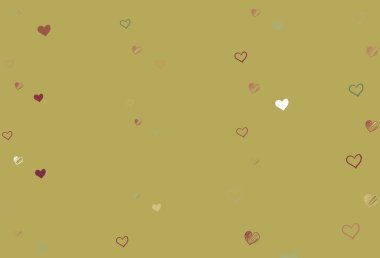 Açık yeşil, güzel kalpleri olan kırmızı vektör dokusu. Kutlama tarzında kalpleri olan güzel renkli illüstrasyon. Evlilik hediyeleri için örnek, tebrikler..