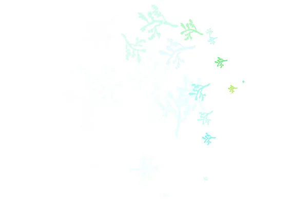 Hellblaue Grüne Vektorschablone Mit Sakura Leuchtend Farbige Illustration Mit Blättern — Stockvektor
