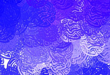 Memphis şekilli hafif MLUE vektör arkaplanı. Rastgele şekillerle soyut tarzda dekoratif tasarım. Bir cep telefonu için arka plan.