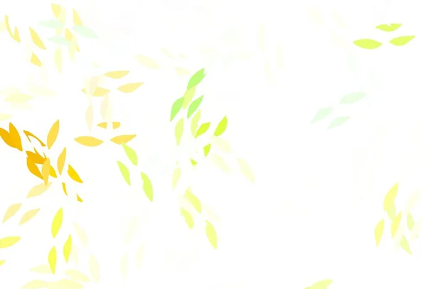 Vert Clair Motif Vectoriel Jaune Doodle Avec Des Feuilles Illustration — Image vectorielle